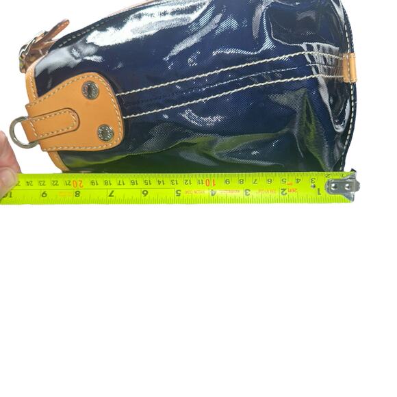 Tod’s Navy Coated Canvas Tote Tan Leather Trim Missing Crossbody Strap - Picture 10 of 13